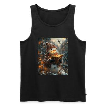 Snowman Christmas Decoration Women Men Children - Men's Premium Organic Tank Top - black - Front - Michal (187cm)