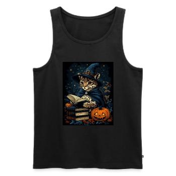 Halloween Geschenk Frauen Wildkatze Männer Kinder - Männer Premium Bio Tank Top - Schwarz - Vorne - Michal (187cm)