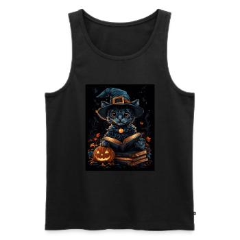 Halloween Geschenk Frauen Wildkatze Männer Kinder - Männer Premium Bio Tank Top - Schwarz - Vorne - Michal (187cm)