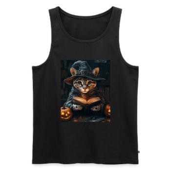 Halloween Geschenk Frauen Wildkatze Männer Kinder - Männer Premium Bio Tank Top - Schwarz - Vorne - Michal (187cm)