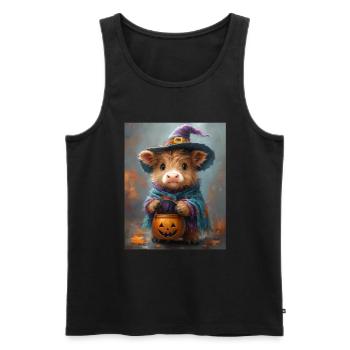Halloween Cadeau Femmes Vache Hommes Enfants Décoration - Débardeur bio Premium Homme - noir - Devant - Michal (187cm)
