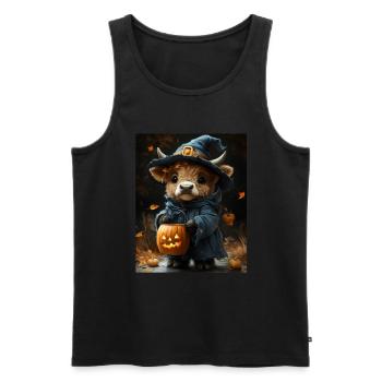 Halloween Cadeau Femmes Vache Hommes Enfants Décoration - Débardeur bio Premium Homme - noir - Devant - Michal (187cm)