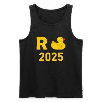 Duck Pension 2025 Pension Retirement Grandpa Grandma Pensioner - Men's Premium Organic Tank Top - black - Front - Michal (187cm)