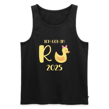 Canard Pension 2025 Pension Retraite Grand-père Mamie Retraité - Débardeur bio Premium Homme - noir - Devant - Michal (187cm)