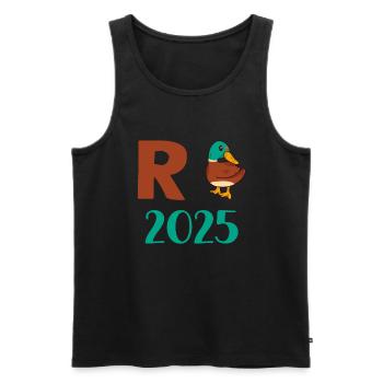 Duck Pension 2025 Pension Retirement Grandpa Grandma Pensioner - Men's Premium Organic Tank Top - black - Front - Michal (187cm)