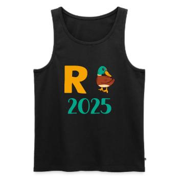 Duck Pension 2025 Pension Retirement Grandpa Grandma Pensioner - Men's Premium Organic Tank Top - black - Front - Michal (187cm)