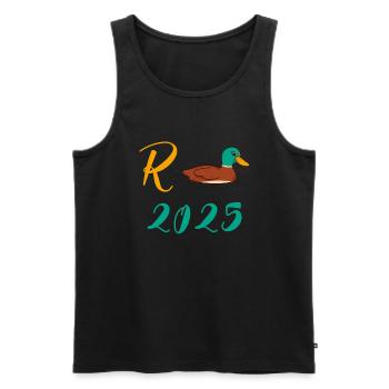 Duck Pension 2025 Pension Retirement Grandpa Grandma Pensioner - Men's Premium Organic Tank Top - black - Front - Michal (187cm)