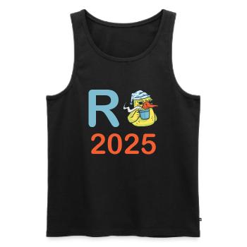 Duck Pension 2025 Pension Retirement Grandpa Grandma Pensioner - Men's Premium Organic Tank Top - black - Front - Michal (187cm)