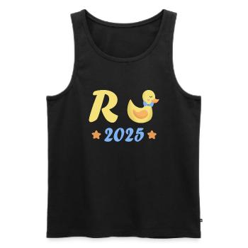 Duck Pension 2025 Pension Retirement Grandpa Grandma Pensioner - Men's Premium Organic Tank Top - black - Front - Michal (187cm)