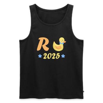 Duck Pension 2025 Pension Retirement Grandpa Grandma Pensioner - Men's Premium Organic Tank Top - black - Front - Michal (187cm)