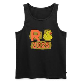 Duck Pension 2025 Pension Retirement Grandpa Grandma Pensioner - Men's Premium Organic Tank Top - black - Front - Michal (187cm)