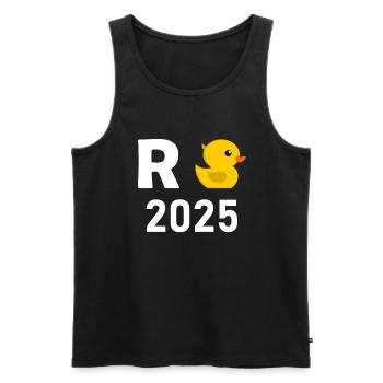 Duck Pension 2025 Pension Retirement Grandpa Grandma Pensioner - Men's Premium Organic Tank Top - black - Front - Michal (187cm)