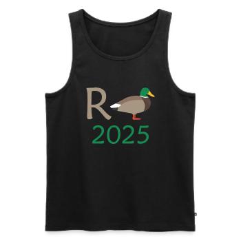 Duck Pension 2025 Pension Retirement Grandpa Grandma Pensioner - Men's Premium Organic Tank Top - black - Front - Michal (187cm)