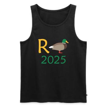 Duck Pension 2025 Pension Retirement Grandpa Grandma Pensioner - Men's Premium Organic Tank Top - black - Front - Michal (187cm)