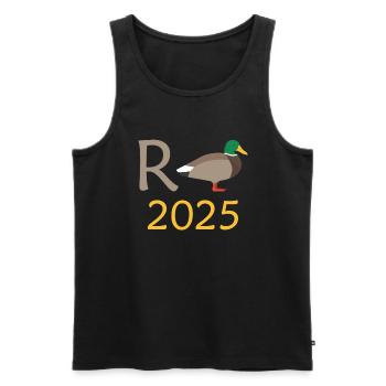 Duck Pension 2025 Pension Retirement Grandpa Grandma Pensioner - Men's Premium Organic Tank Top - black - Front - Michal (187cm)