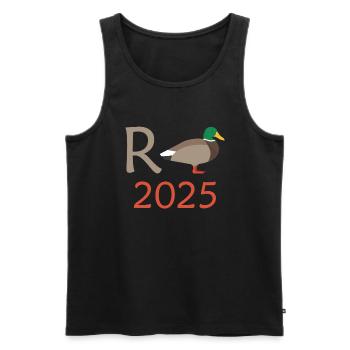 Duck Pension 2025 Pension Retirement Grandpa Grandma Pensioner - Men's Premium Organic Tank Top - black - Front - Michal (187cm)