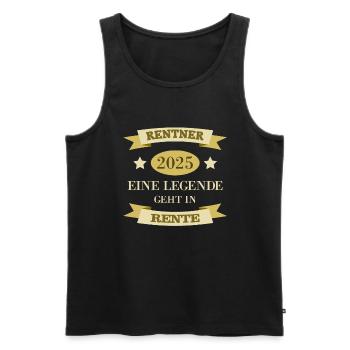 Pension 2025 Cadeau Pension 2025 Retraite Papi - Débardeur bio Premium Homme - noir - Devant - Michal (187cm)