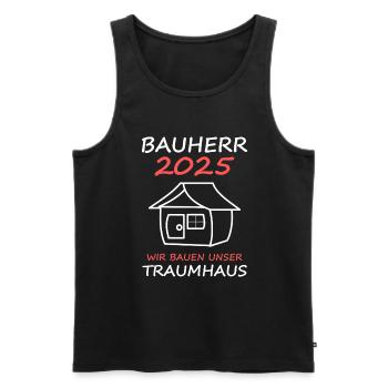 Builder 2025 Gift Men Men's House Building - Men's Premium Organic Tank Top - black - Front - AI Model Male 178 light (178cm)