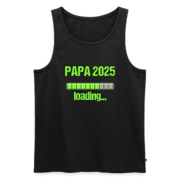 Papa 2025 Geschenk Männer Herren Vater Schwanger - Männer Premium Bio Tank Top - Schwarz - Vorne - Michal (187cm)