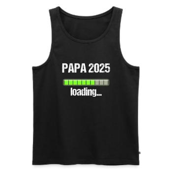 Papa 2025 Geschenk Männer Herren Vater Schwanger - Männer Premium Bio Tank Top - Schwarz - Vorne - Michal (187cm)