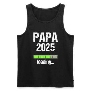 Papa 2025 Geschenk Männer Herren Vater Schwanger - Männer Premium Bio Tank Top - Schwarz - Vorne - Michal (187cm)
