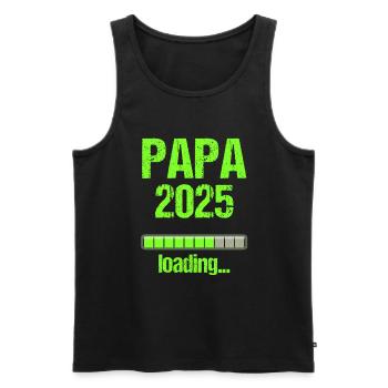 Papa 2025 Geschenk Männer Herren Vater Schwanger - Männer Premium Bio Tank Top - Schwarz - Vorne - Michal (187cm)