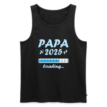 Papa 2025 Geschenk Männer Herren Vater Schwanger - Männer Premium Bio Tank Top - Schwarz - Vorne - Michal (187cm)