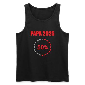 Papa 2025 Geschenk Männer Herren Vater Schwanger - Männer Premium Bio Tank Top - Schwarz - Vorne - Michal (187cm)