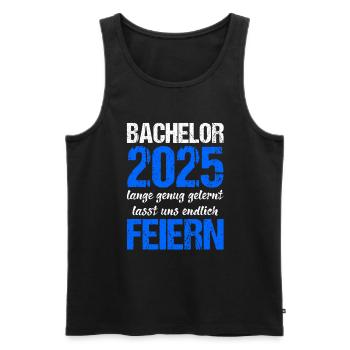 Bachelor 2025 Assez appris Cadeau Etudiant Uni - Débardeur bio Premium Homme - noir - Devant - Michal (187cm)