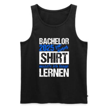 Bachelor 2025 Assez appris Cadeau Etudiant Uni - Débardeur bio Premium Homme - noir - Devant - Michal (187cm)