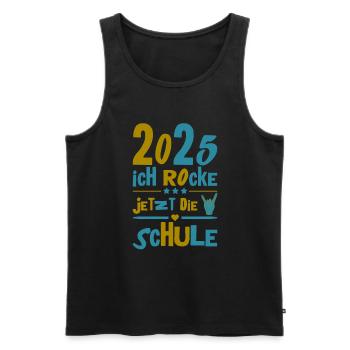 Schulkind 2025 Junge Mädchen Einschulung 2025 Deko - Männer Premium Bio Tank Top - Schwarz - Vorne - Michal (187cm)