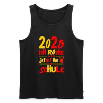 Schulkind 2025 Junge Mädchen Einschulung 2025 Deko - Männer Premium Bio Tank Top - Schwarz - Vorne - Michal (187cm)