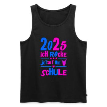 Schulkind 2025 Junge Mädchen Einschulung 2025 Deko - Männer Premium Bio Tank Top - Schwarz - Vorne - Michal (187cm)