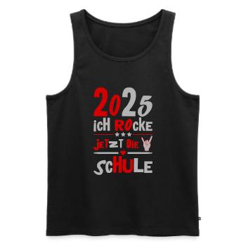 Schulkind 2025 Junge Mädchen Einschulung 2025 Deko - Männer Premium Bio Tank Top - Schwarz - Vorne - Michal (187cm)