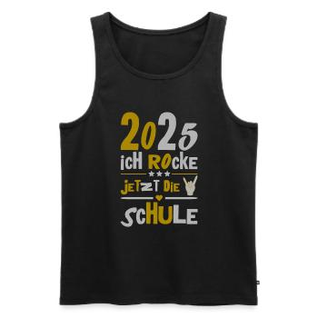 Schulkind 2025 Junge Mädchen Einschulung 2025 Deko - Männer Premium Bio Tank Top - Schwarz - Vorne - Michal (187cm)