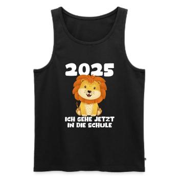 Écolier 2025 Inscription des jeunes filles à l’école 2025 Décoration - Débardeur bio Premium Homme - noir - Devant - AI Model Male 178 light (178cm)