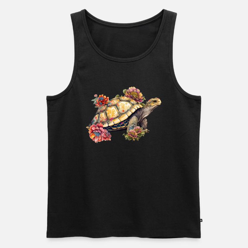 Hübsche Schildkröte - Männer Premium Bio Tank Top - Schwarz
