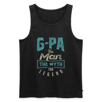 G-Pa The Man The Myth - Men's Premium Organic Tank Top - black - Front - AI Model Male 178 light (178cm)