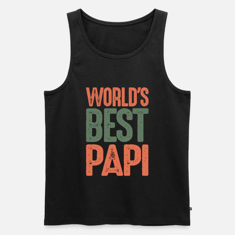 Bester Papi - Männer Premium Bio Tank Top - Schwarz
