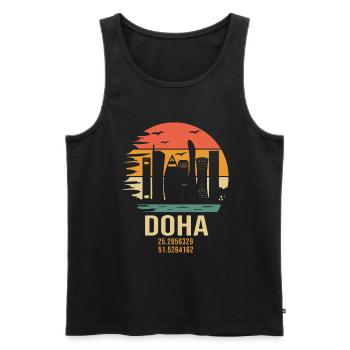 Katar Doha Doha Katar - Männer Premium Bio Tank Top - Schwarz - Vorne - AI Model Male 178 light (178cm)