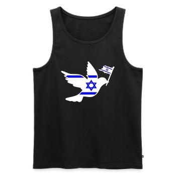 Israel Friedenstaube - Männer Premium Bio Tank Top - Schwarz - Vorne - AI Model Male 178 light (178cm)