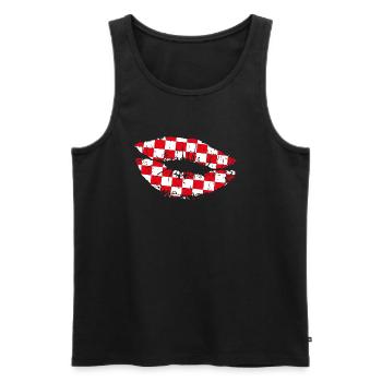 Croatia Kiss Mouth - Männer Premium Bio Tank Top - Schwarz - Vorne - AI Model Male 178 light (178cm)