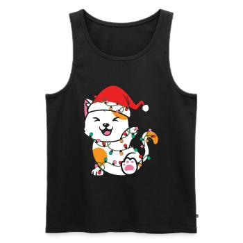 Weihnachten Katze Geschenke - Männer Premium Bio Tank Top - Schwarz - Vorne - Michal (187cm)