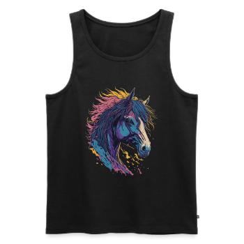 Pop Art Horse - Männer Premium Bio Tank Top - Schwarz - Vorne - AI Model Male 178 light (178cm)