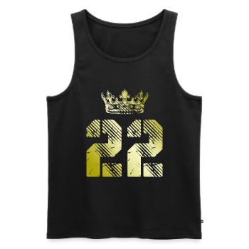 22 Number crown - Men's Premium Organic Tank Top - black - Front - Michal (187cm)