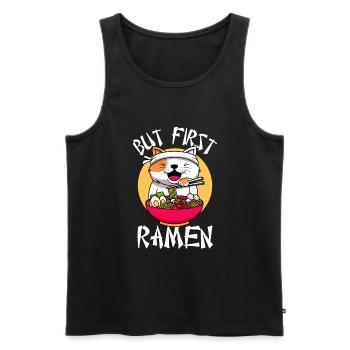 But first Ramen - Männer Premium Bio Tank Top - Schwarz - Vorne - Michal (187cm)