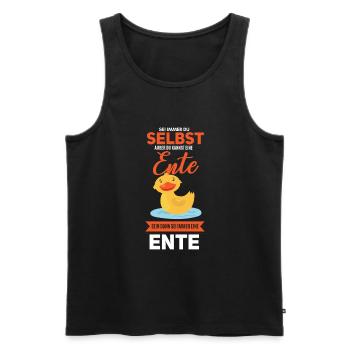 Lustiges Enten Menschen Spruch Design - Männer Premium Bio Tank Top - Schwarz - Vorne - Michal (187cm)