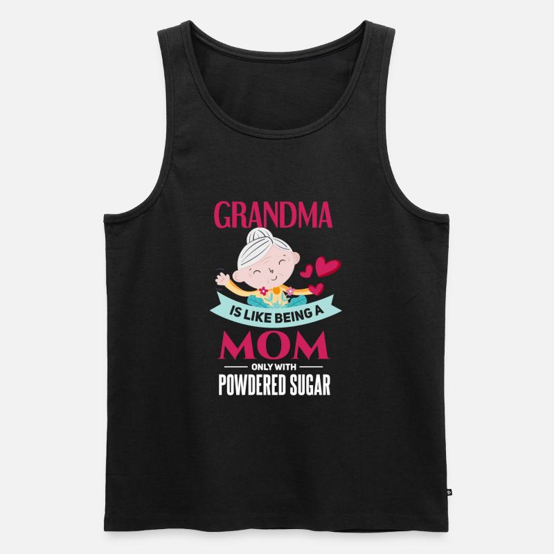 Süßes Großmutter Oma Enkel Spruch - Männer Premium Bio Tank Top - Schwarz