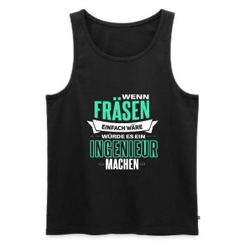 Witziger Zerspannungsmechaniker Spruch - Männer Premium Bio Tank Top - Schwarz - Vorne - Michal (187cm)