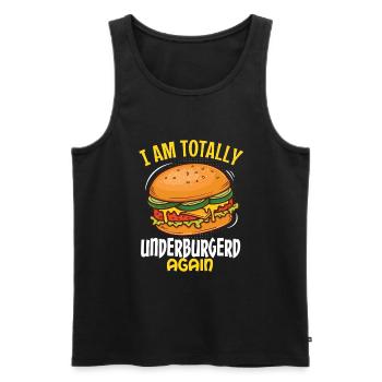 Funny Burger Fast Food Dessin animé Motif - Débardeur bio Premium Homme - noir - Devant - Michal (187cm)